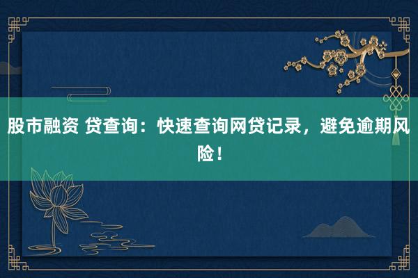股市融资 贷查询：快速查询网贷记录，避免逾期风险！