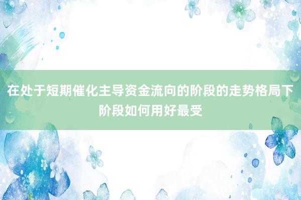 在处于短期催化主导资金流向的阶段的走势格局下阶段如何用好最受