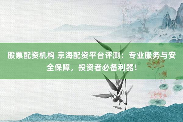股票配资机构 京海配资平台评测：专业服务与安全保障，投资者必备利器！